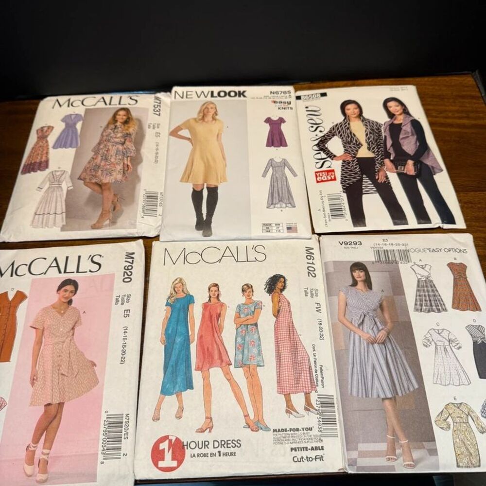 Lot of 6 Women’s Dress & Cardigan Sewing Patterns McCall's Vogue New Look
